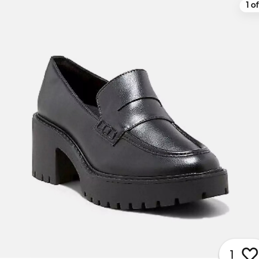 NWT Universal Thread Black Chunky Loafers with Memory Form - Picture 1 of 8